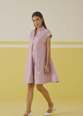 A Model Wearing Multicolor Organic Cotton satin Soul Flower Organic Cotton Dress, curated by Only Ethikal